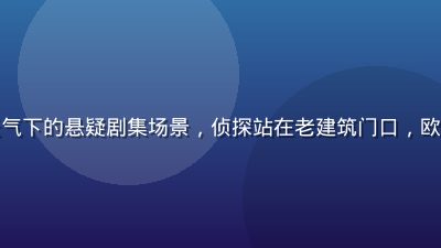 英国伦敦阴雨天气下的悬疑剧集场景，侦探站在老建筑门口，欧美一区英剧高清